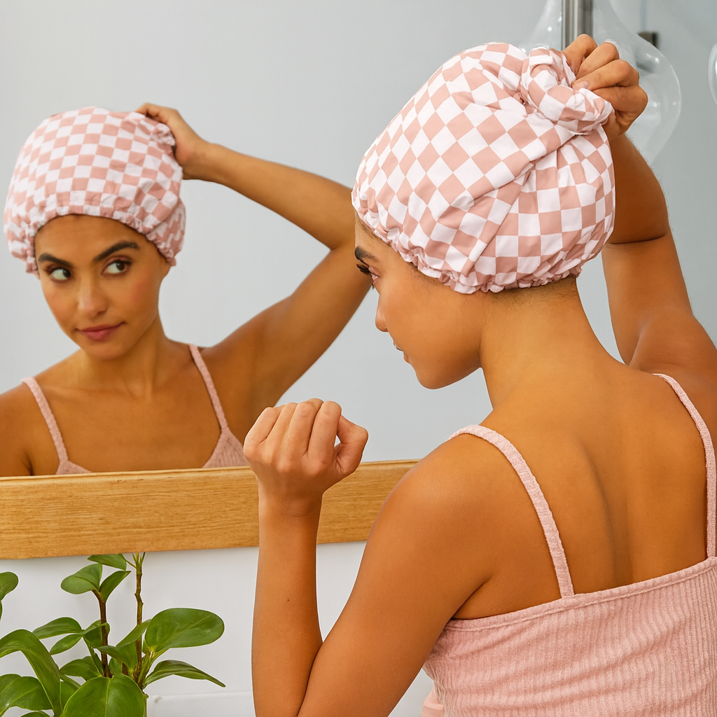 Luxury Double Layered Adjustable Waterproof Long Shower Cap