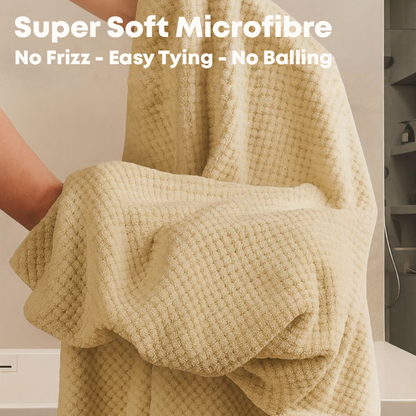 Quick-Dry Microfibre Hair Wrap with Elastic Strap for Anti-Frizz